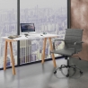 Kontorbord hvid og egetræ skandinavisk stil 120x76x60cm Milton Udsalg