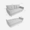 Nordisk 2-personers sovesofa i tekstil med kopholder armlæn Donum Model