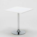 Cocktail hvid cafebord sæt: 2 Paris farvet stole og 70cm kvadratisk bord 