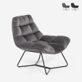 Lænestol i velour med moderne stofpude design til stuen Karu Kampagne