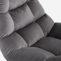 Lænestol i velour med moderne stofpude design til stuen Karu På Tilbud