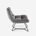 Lænestol i velour med moderne stofpude design til stuen Karu Udsalg