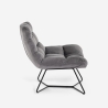 Lænestol i velour med moderne stofpude design til stuen Karu Udsalg