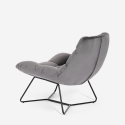 Lænestol i velour med moderne stofpude design til stuen Karu Rabatter