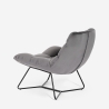 Lænestol i velour med moderne stofpude design til stuen Karu Rabatter