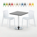 Mojito sort cafebord sæt: 2 Gruvyer farvet stole og 70cm kvadratisk bord Tilbud