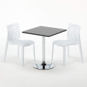 Mojito sort cafebord sæt: 2 Gruvyer farvet stole og 70cm kvadratisk bord 