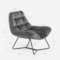 Lænestol i velour med moderne stofpude design til stuen Karu Omkostninger