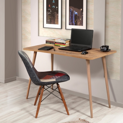 Moderne kontorskrivebord i træ 120x60cm natur Fabio Kampagne
