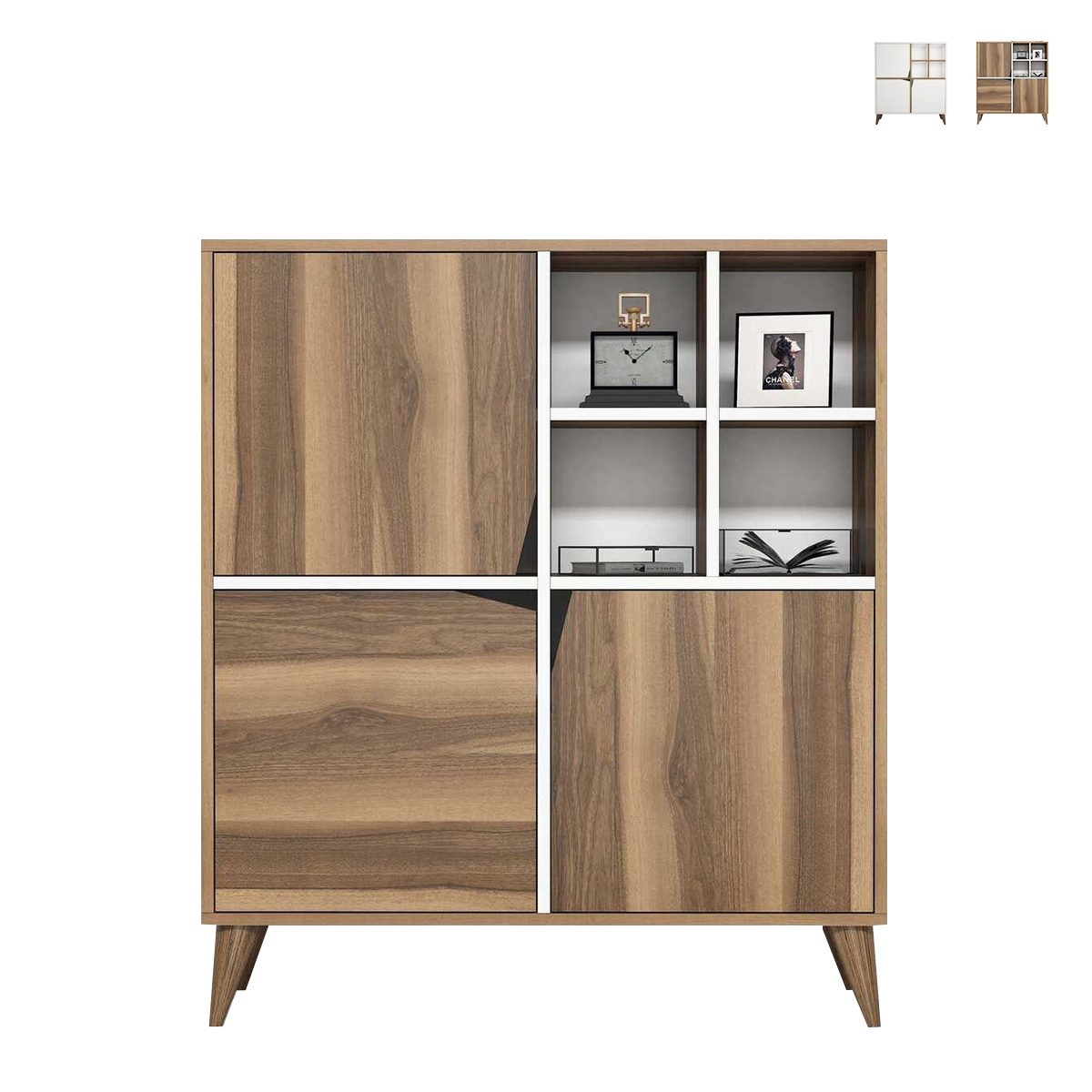 Multifunktionelt skab til stue eller entré med låger 100x115x30cm Pulse Kampagne