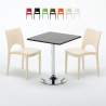 Mojito sort cafebord sæt: 2 Paris farvet stole og 70cm kvadratisk bord Kampagne