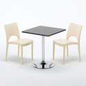 Mojito sort cafebord sæt: 2 Paris farvet stole og 70cm kvadratisk bord Model