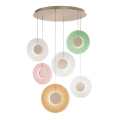 Loftlampe Candy XXL med 6 LED lys i farverigt glas og metal Kampagne