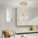 Loftlampe Candy XXL med 6 LED lys i farverigt glas og metal På Tilbud