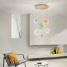 Loftlampe Candy XXL med 6 LED lys i farverigt glas og metal På Tilbud