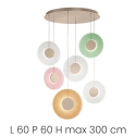 Loftlampe Candy XXL med 6 LED lys i farverigt glas og metal Tilbud