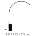 Biblio LED gulvlampe i metal, 215 cm, buet design Udvalg