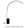 Biblio LED gulvlampe i metal, 215 cm, buet design Udvalg