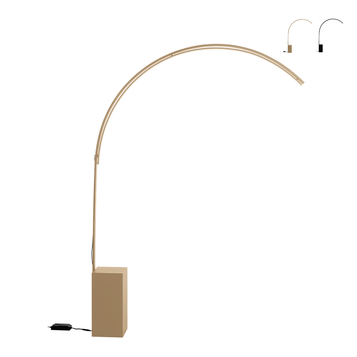 Biblio LED gulvlampe i metal, 215 cm, buet design På Tilbud Biblio LED gulvlampe i metal, 215 cm, buet design På Tilbud