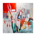 Abstrakt maleri på lærred 100x100 cm moderne flerfarvet Prynk Tilbud