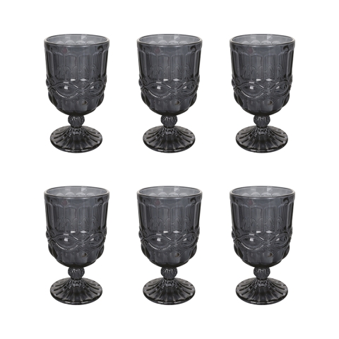 Sæt af 6 glas 300ml i glas med forhøjet dekor Nobilis C Kampagne