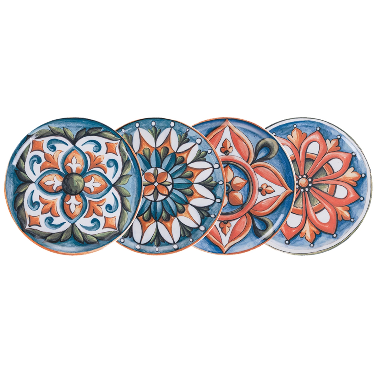 Sæt med 4 pizzatallerkener/serveringstallerkener i porcelæn Ø 33cm Le Maioliche Kampagne Sæt med 4 pizzatallerkener/serveringstallerkener i porcelæn Ø 33cm Le Maioliche Kampagne