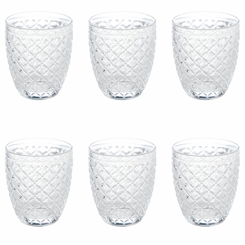 Sæt med 6 vandglas 325 ml i transparent glas Castle Kampagne