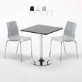 Platinum sort cafebord sæt: 2 Lollipop plast metal stole og 70cm kvadratisk bord Kampagne