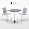 Platinum sort cafebord sæt: 2 Lollipop plast metal stole og 70cm kvadratisk bord Kampagne