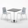 Platinum sort cafebord sæt: 2 Lollipop plast metal stole og 70cm kvadratisk bord Udvalg