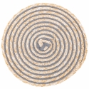 Sæt med 6 runde dækkeservietter i flettet strå Ø38cm Spiral Stone På Tilbud