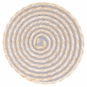 Sæt med 6 runde dækkeservietter i flettet strå Ø38cm Spiral Stone Tilbud