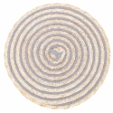 Sæt med 6 runde dækkeservietter i flettet strå Ø38cm Spiral Stone Udsalg