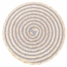 Sæt med 6 runde dækkeservietter i flettet strå Ø38cm Spiral Stone Udsalg
