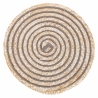 Sæt med 6 runde dækkeservietter i flettet strå Ø38cm Spiral Stone Rabatter