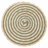 Sæt med 6 runde dækkeservietter i flettet strå Ø38cm Spiral Stone Udvalg