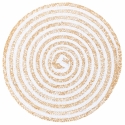 Sæt med 6 runde dækkeservietter i flettet strå Ø38cm Spiral Stone Mængderabat
