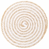Sæt med 6 runde dækkeservietter i flettet strå Ø38cm Spiral Stone Mængderabat