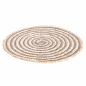 Sæt med 6 runde dækkeservietter i flettet strå Ø38cm Spiral Stone Mål