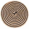 Sæt med 4 runde vævede bastdækkeservietter Ø38cm Spiral Tilbud