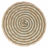 Sæt med 4 runde vævede bastdækkeservietter Ø38cm Spiral Udsalg