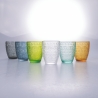 Sæt med 6 farvede vandglas i glas 300ml New Mexico A Kampagne