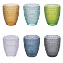 Sæt med 6 farvede vandglas i glas 300ml New Mexico A På Tilbud