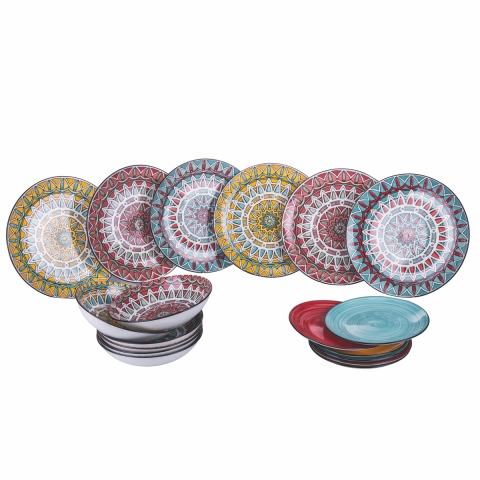 Dish Service 18 pieces in porcelain 6 persons Maya Kampagne