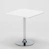 Titanium hvid cafebord sæt: 2 Cristal light gennemsigtig stole og 70cm kvadratisk bord Køb