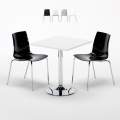 Titanium hvid cafebord sæt: 2 Lollipop plast metal stole og 70cm kvadratisk bord Kampagne
