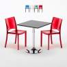 Phantom sort cafebord sæt: 2 B-side gennemsigtig stole og 70cm kvadratisk bord Kampagne