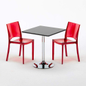 Phantom sort cafebord sæt: 2 B-side gennemsigtig stole og 70cm kvadratisk bord Udvalg