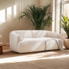 Modulsofa til 2-personer i beige stof med buet design Yuna-2 Kampagne