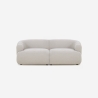 Modulsofa til 2-personer i beige stof med buet design Yuna-2 På Tilbud
